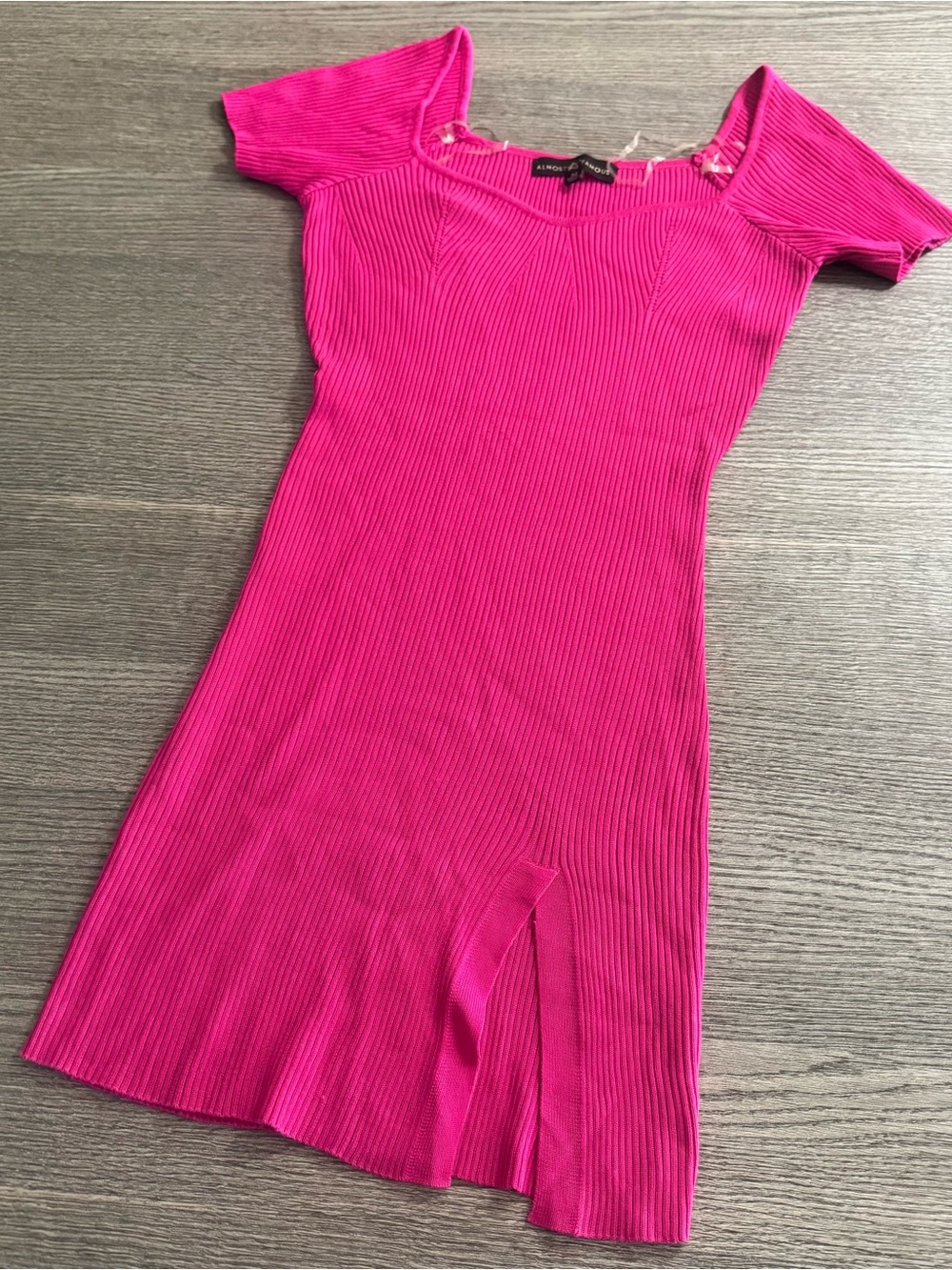 Almost Famous Women's Ribbed Bodycon Dress Size M Pink